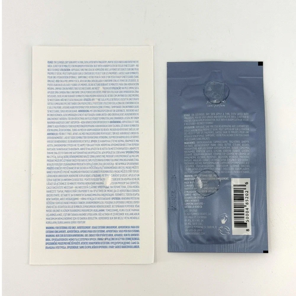 Summer Fridays Jet Lag Mask 10 Pack 3g Sachets Hydrating Face Mask Travel Size - Picture 4 of 4